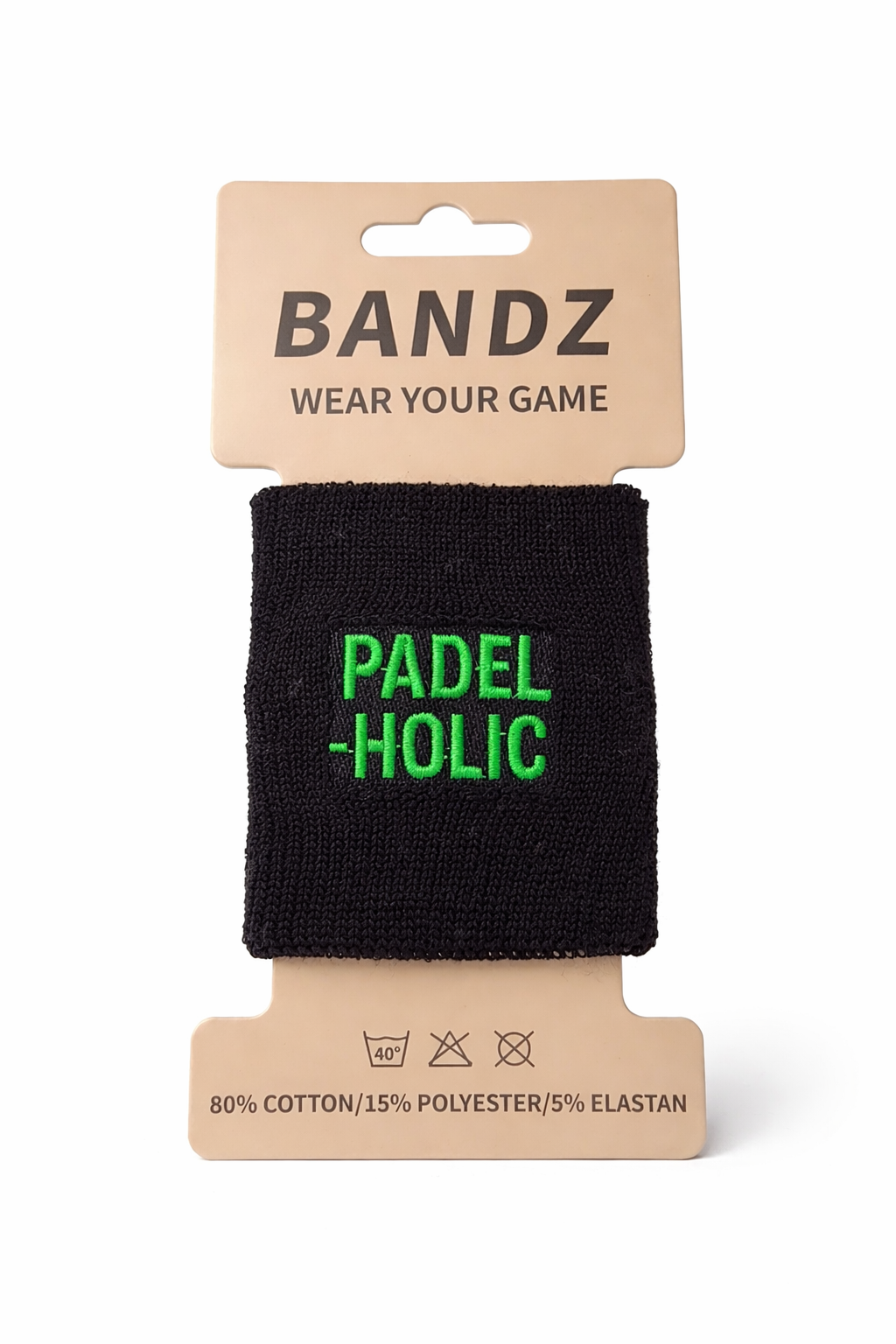 Bandz Padel Wristband Black/Padelholic